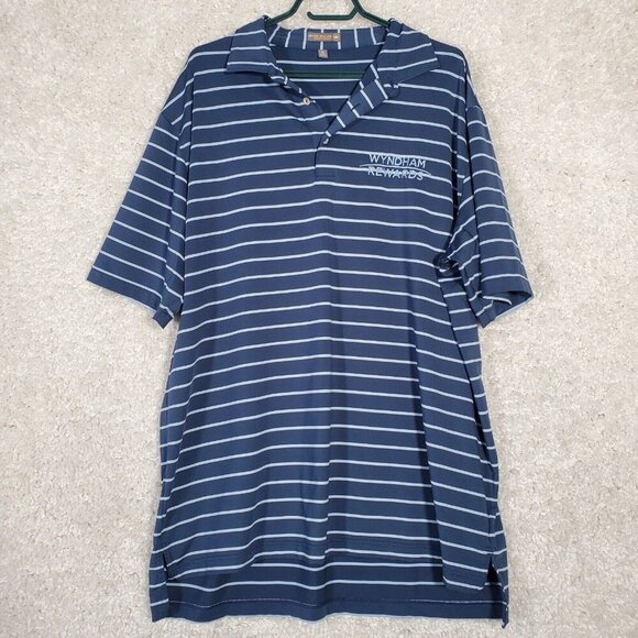Peter Millar Men’s Summer Comfort Polo Shirt XL Stripe Logo Golf Casual - Picture 1 of 10